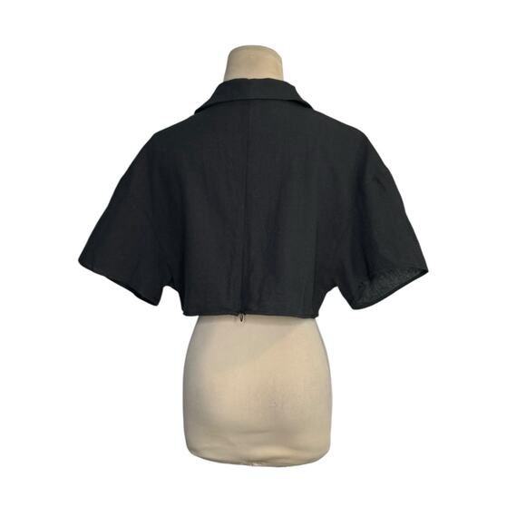 Shein black short sleeves crop blouse size Large - Picture 2 of 13